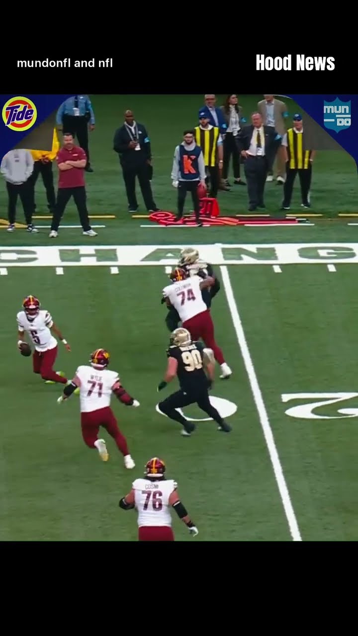 He stays on his feet #hoodnews #JaydenDaniels #washingtoncommanders #terrymclaurin #omg #football