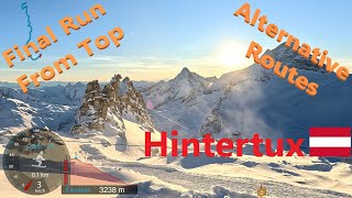 [4K] Skiing Hintertux Glacier, Final Run From Top Taking Alternative Routes, Austria, GoPro HERO11