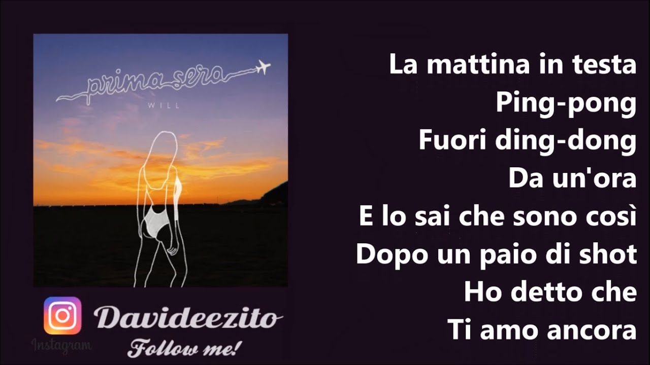 Watch Will - Prima sera (audio lyrics) on YouTube Watch Will - Prima sera (audio lyrics) on YouTube