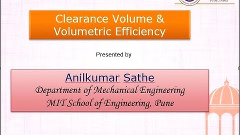 C4   Clearance volume and volumetric efficiency
