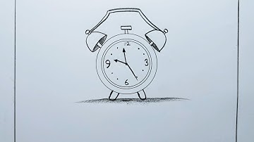 How to draw table clock step by step | Watch Drawing Tutorial | easy clock drawing technique |