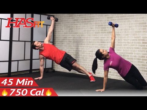 45 Minute Hiit Home Workout With Weights Full Body Hiit