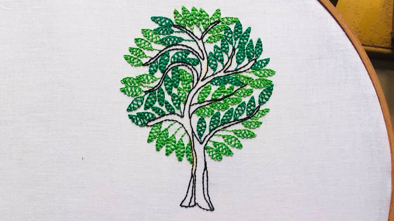 Fashion Designing Class/Hand embroidery lesson 39/Herringbone stitch