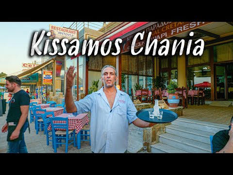 Crete Greece, Kissamos Chania, walking tour 4k, Greece 2022