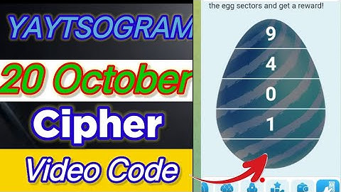 YAYTSOGRAM Daily Cipher Code 20 October | Yaytsogram cipher | today yaytsogram cipher | yaytsogram