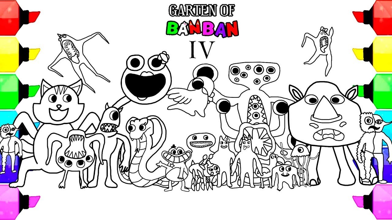 New Garten Of Banban 4 Coloring Pages / How to Color YouTube