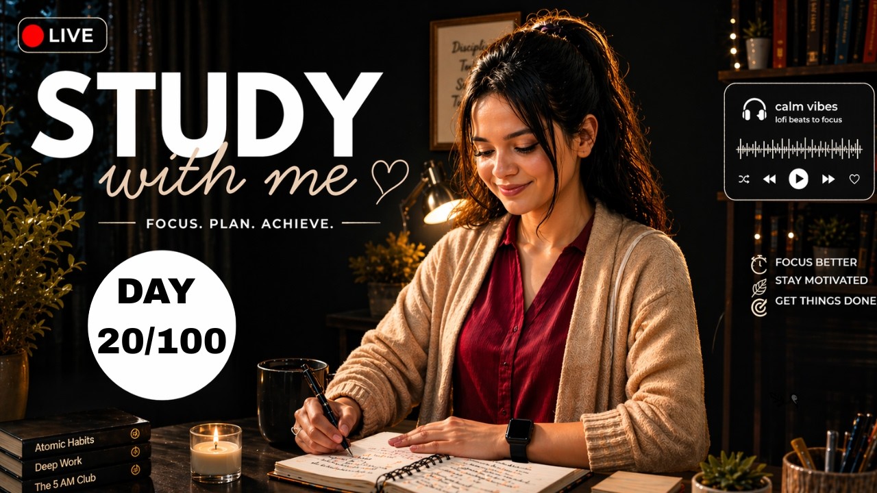 🔴 LIVE Study with Me | 2 Hour Deep Session | Calm Background Music ...