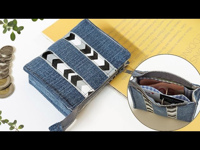 DIY Easy Zipper Money and Card Denim Purse Out of Old Jeans, Tutorial