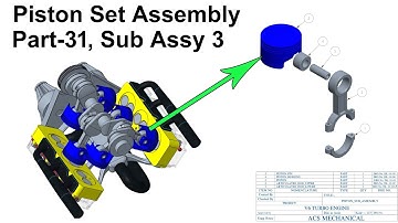 Part-31| Piston Set Assembly | V6 Turbo Engine In Creo 11.0 In Hindi/Urdu