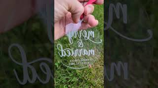 Acrylic Merry and Married ornament | Our first Christmas Mr and Mrs married ornament