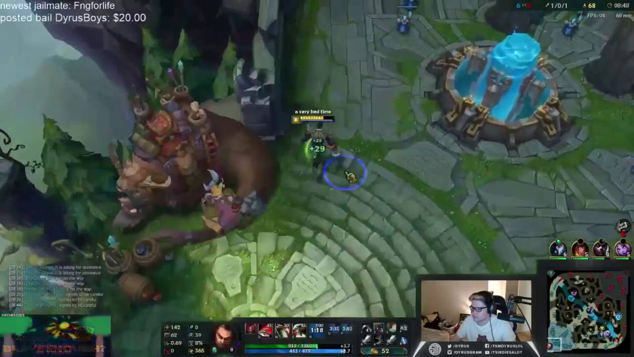 TSM Dyrus Darius vs Ryze March 26th 2016 Live Stream Patch 6.6