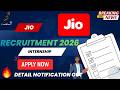 Jio Institute Research Internship 2026 ₹20,000 Stipend+ Free Stay AI, MBA, B.Tech 17 May Last Date
