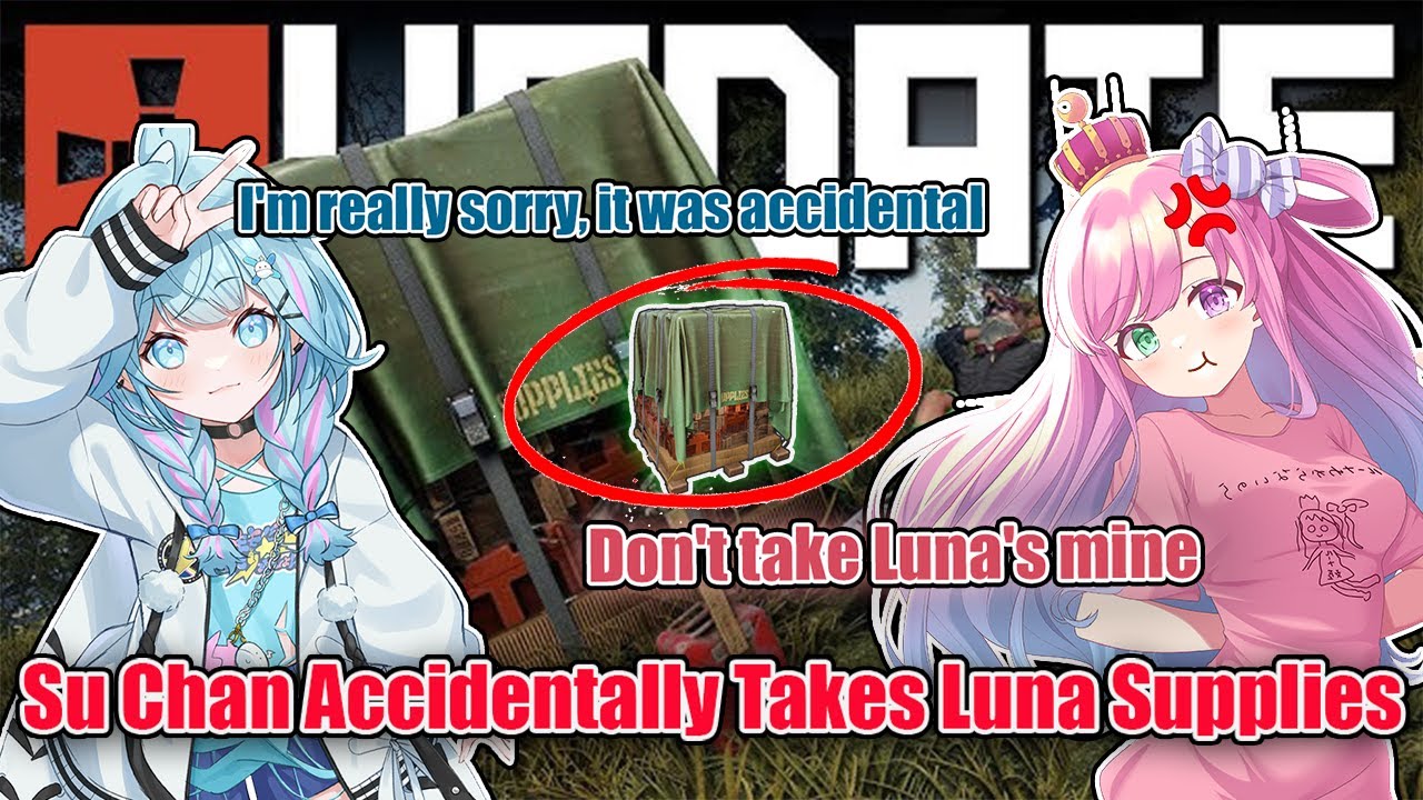 The Shocking Encounter Between Su-chan accidentally takes Luna supplies in rust first time【Hololive】