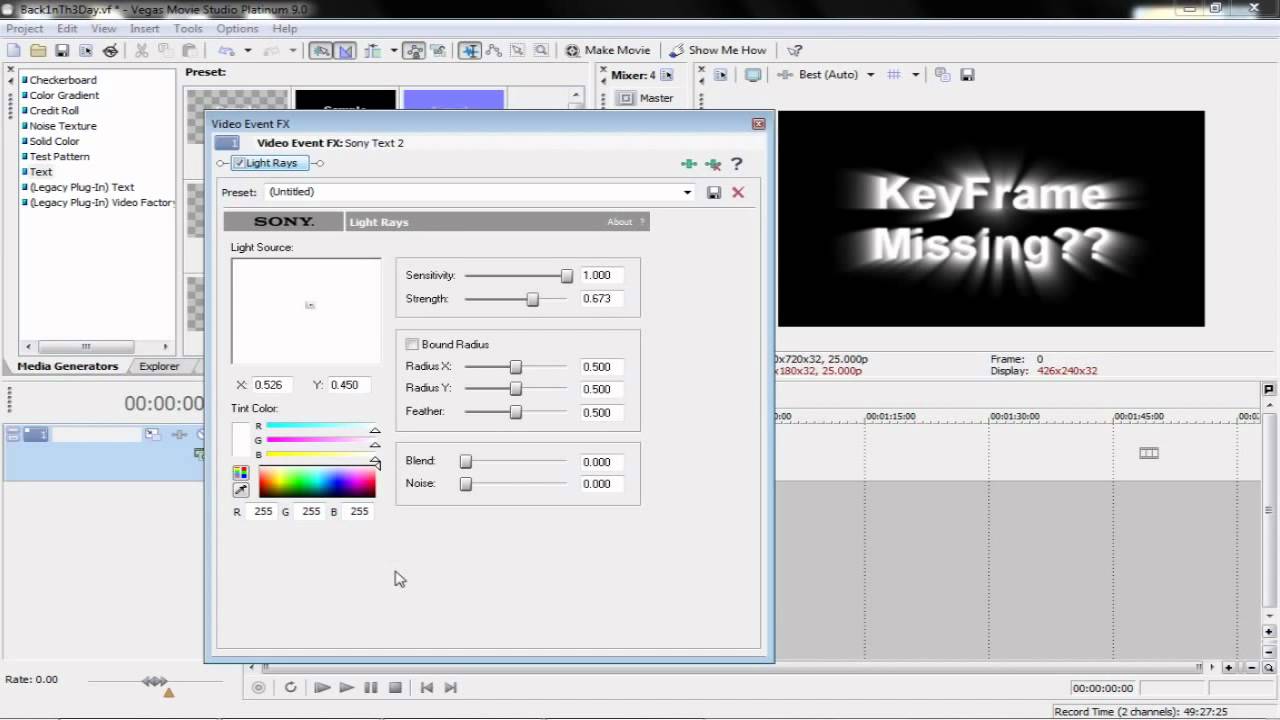 sony vegas pro 9 keyframe/timeline missing??? YouTube