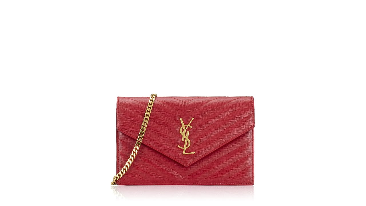 Saint Laurent Grain De Poudre Matelasse Monogram 19cm Envelope