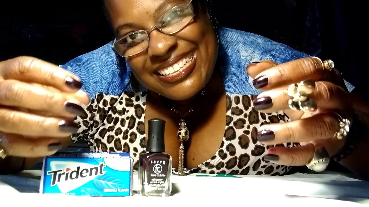 ASMR: WHISPERING, TAPPING, CHEWING GUM, DOING MY NAILS!! By: SLEEPY TIME ASMR