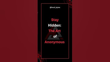 Browser to stay anonymous #trending #ethicalhack #cybersecurity #hack_bytes #anonymous #viral #short