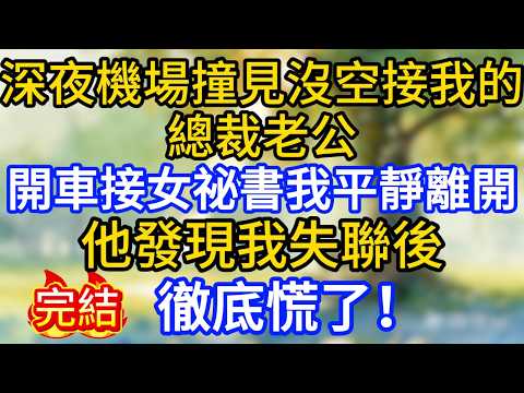 深夜機場，撞見沒空接我的總裁老公，開車接女祕書，我平靜離開，他發現我失聯後徹底慌了！