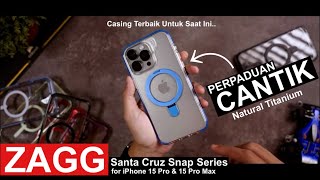 Cocok untuk iPhone Natural Titanium! ZAGG Santa Cruz Snap Case for iPhone 15 Pro / 15 Pro Max