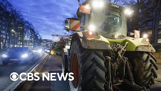 Angry farmers protest outside European Union summit