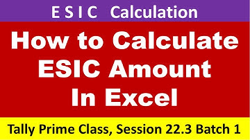 How to Calculate ESIC in Excel I ESIC Calculation I Salary Accounting by Santosh Kaware S 22.3 B 1