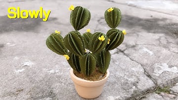 ABC TV | How To Make Mini Paper Cactus Tree From Shape Punch #1 (Slowly) - Craft Tutorial