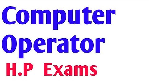 Hppsc computer operator 2020 *important MCQ