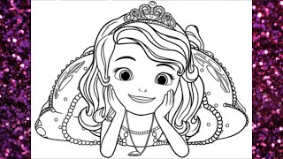 Famous Sofia princess drawing colouring and painting for kids,Sofia the first once upon a princess cartoon Profile