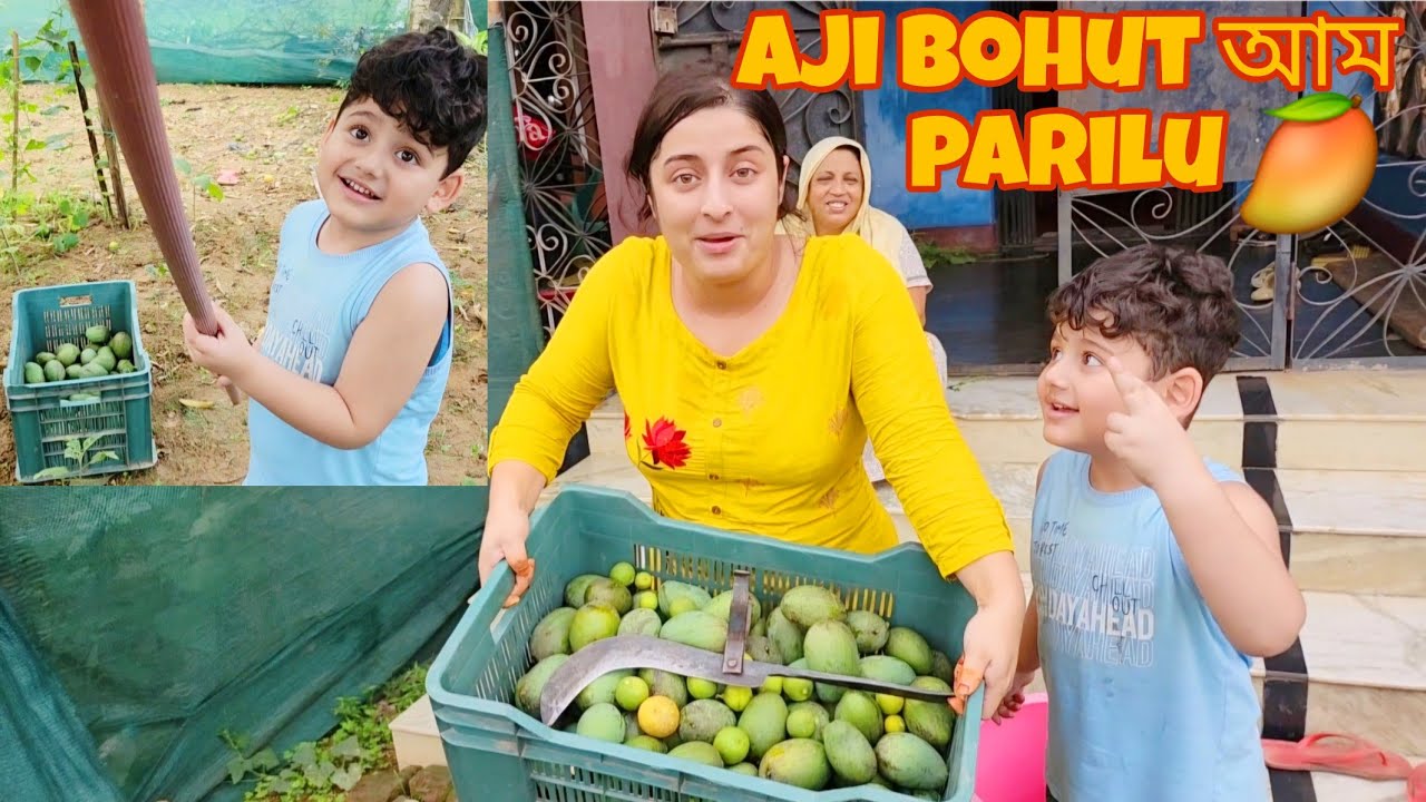 Aji ঘৰ r আম bohut parilu 🤩🥭 || Maa aru Simi baa gusi gol 🥺 || অসমীয়া vlogs || Moiaruamar_tales