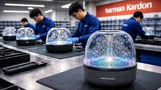 Inside the factory: Harman Kardon Aura Studio 4 speaker production process (AI simulation)