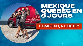 Trajet mexique -Québec en VR Classe B  combien ça coûte?