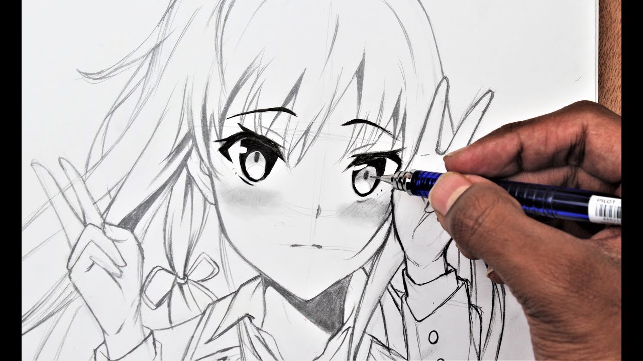 Anime Girl Drawing Sketch  Drawing Skill