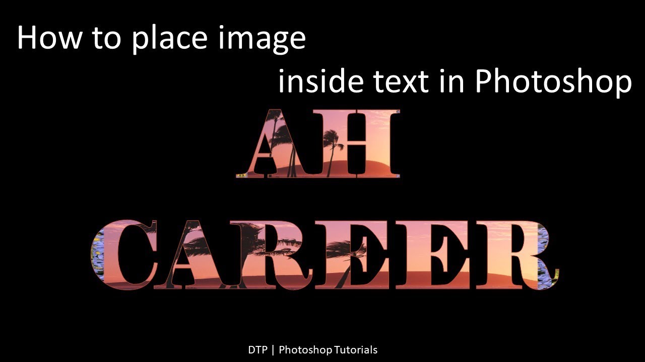 DTP | How to Place Image in a Text in Photoshop - YouTube