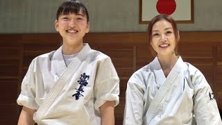 高速パンチ女子高生と伝統空手女子が蹴るよ！変則上段回し蹴り！High Speed Punch Girl (Shinkyokushinkai）and Shito-ryu Karate Girl!