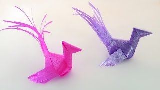 How to make a ribbon bird /สานริบบิ้นรูปนกน้อย