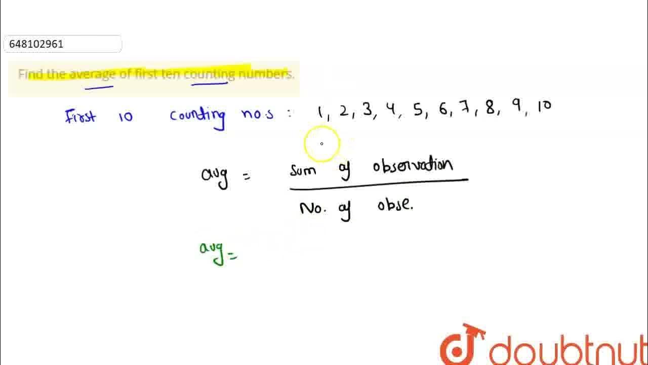 Find the average of first ten counting numbers. CLASS 6 ENTRANCE