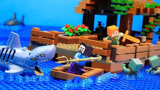 I Try To Survival On Raft In Lego Minecraft Hardmode