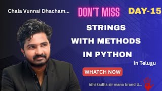 Strings in Python Explained 🔥| Example Methods, Syntax & Return Values | Telugu | Python Full Stack🚀