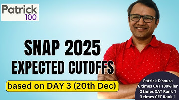 SNAP 2025 Expected Cutofffs based on Day 3 - 20th December | SNAP Exam Final Day Analysis