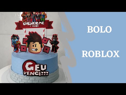 Topo de Bolo - Roblox Rosa - Decoração para Bolo - Topper