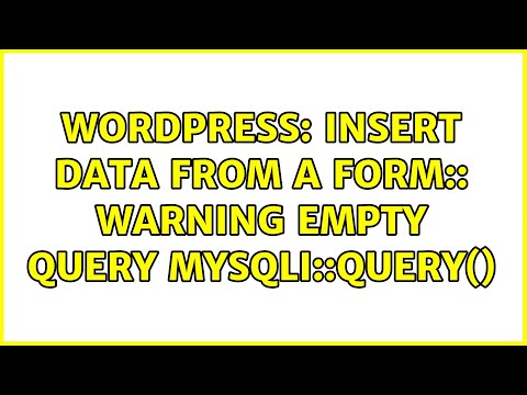 Wordpress: insert data from a form:: Warning Empty query mysqli::query()