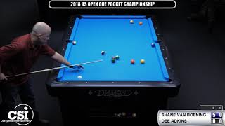 2018 US Open One Pocket Championship: Shane Van Boening vs Dee Atkins