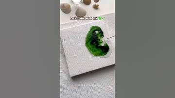 Paint with me using ink 💚🌱 Arabic calligraphy on mini canvas #art #shorts