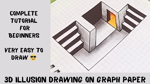 Unbelievable 3D Illusion stairs on Graph Paper | You Won't Believe Your Eyes! | 3d illusion drawing