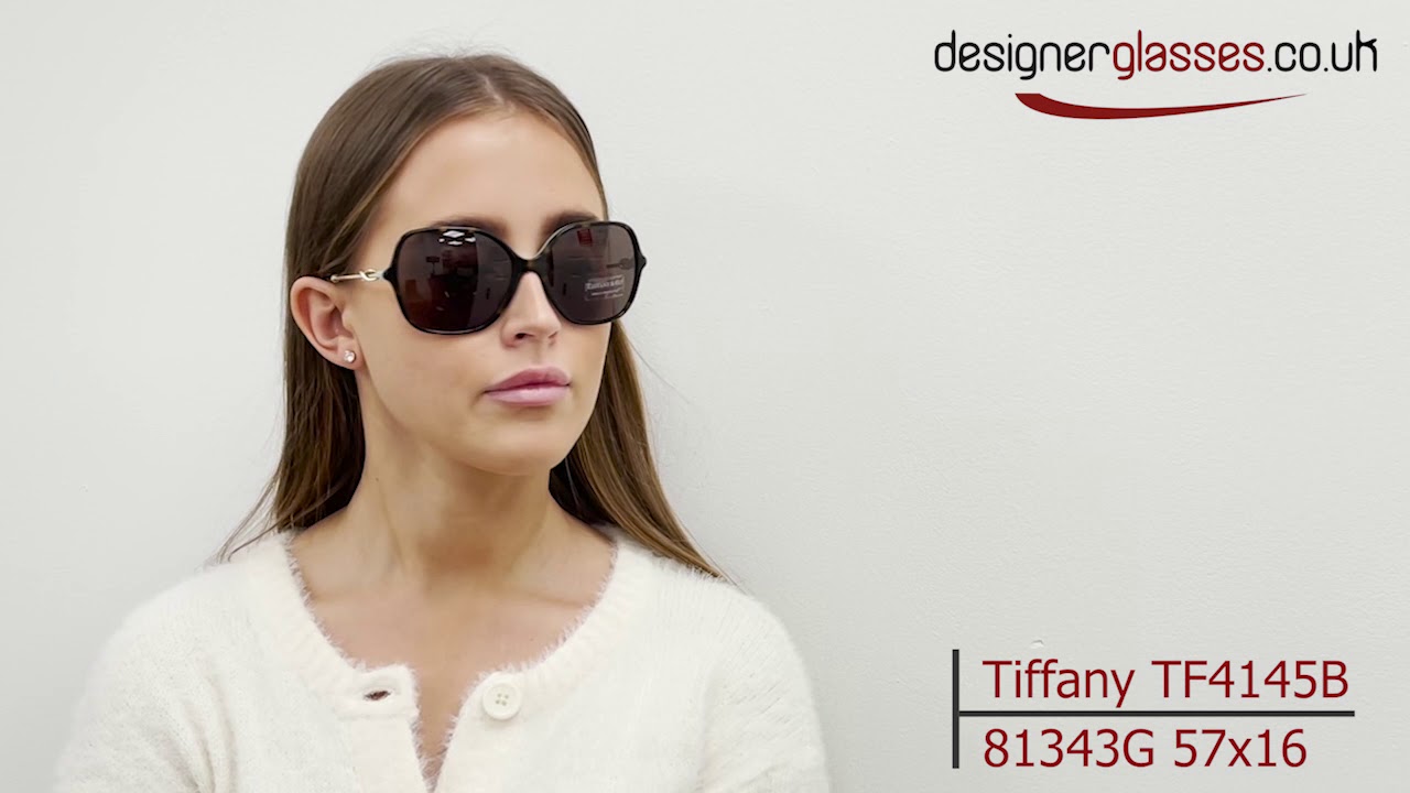 Tiffany TF 4145B TF4145B Sunglasses on a 360 turntable and model. - YouTube
