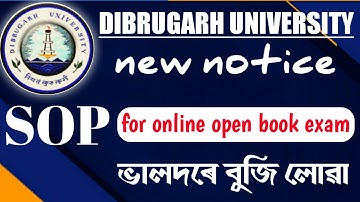 SOP of Open Book Exam of Dibrugarh University