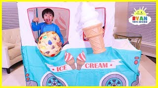 Ryan Pretend Play with Ice Cream Truck Food Toys!