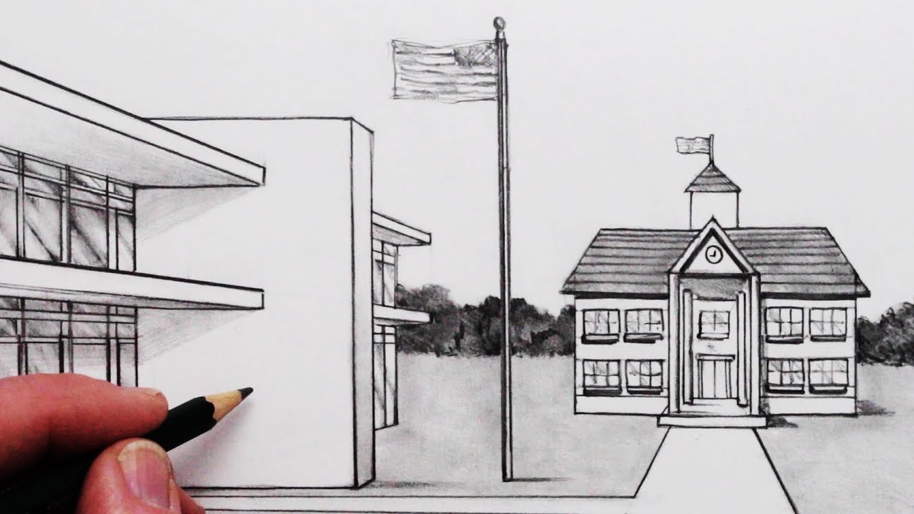 How to Draw a School in Perspective: Narrated Step by Step