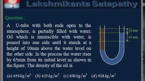 vDo QA Fluid Mechanics3/ Fluid Pressure in U-tube