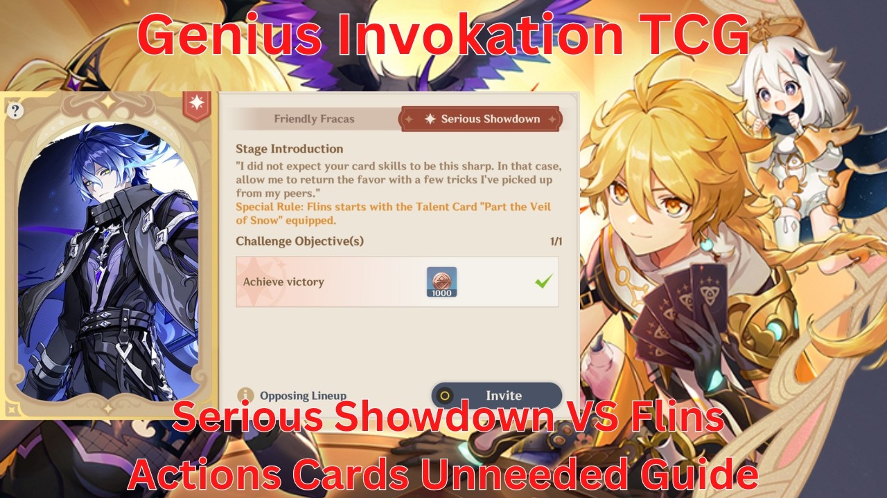 Genius Invokation TCG Serious Showdown VS Flins Action Card